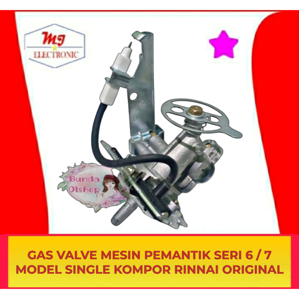 Gas Valve Pengatur Gas Katup Gas Kompor Rinnai Portable Seri 6 Seri 7 / RI6 RI7 Model Single 1 Spuye