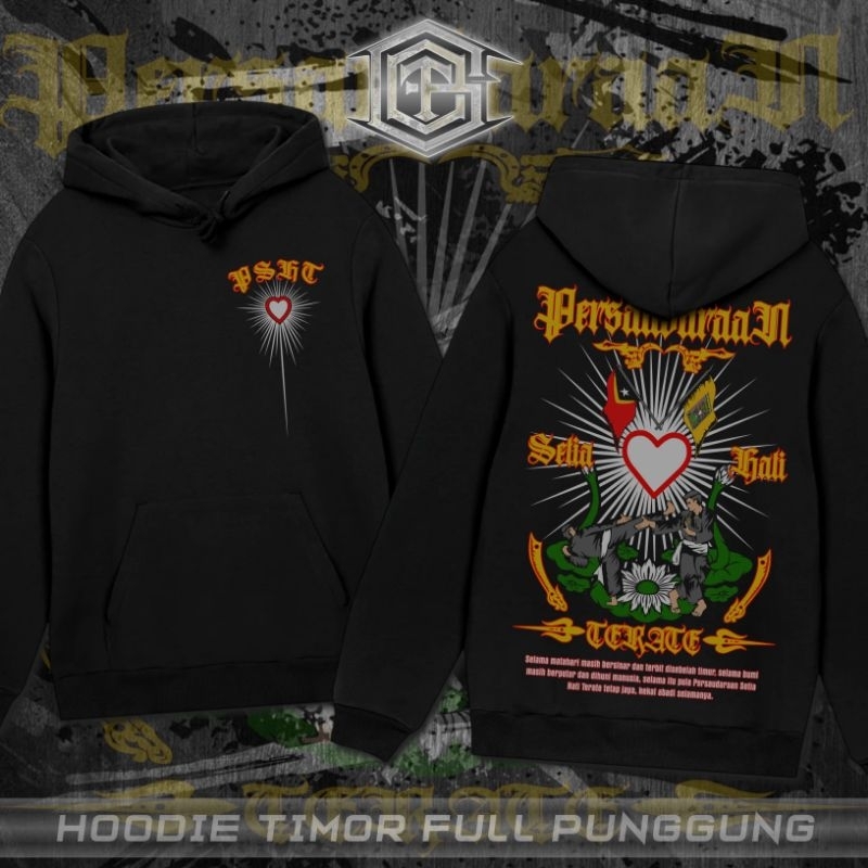 HOODIE PSHT LAMBANG // HOODIE LAMBANG PSHT FULL PUNGGUNG // HOODIE HITAM SABLON PLASTISOL // HOODIE 