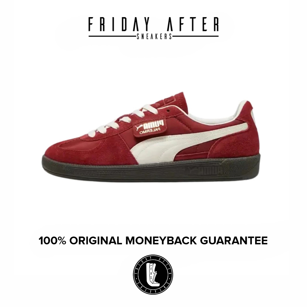 Sepatu Sneakers Pria Puma Palermo OG Intense Red Warm White Original Resmi