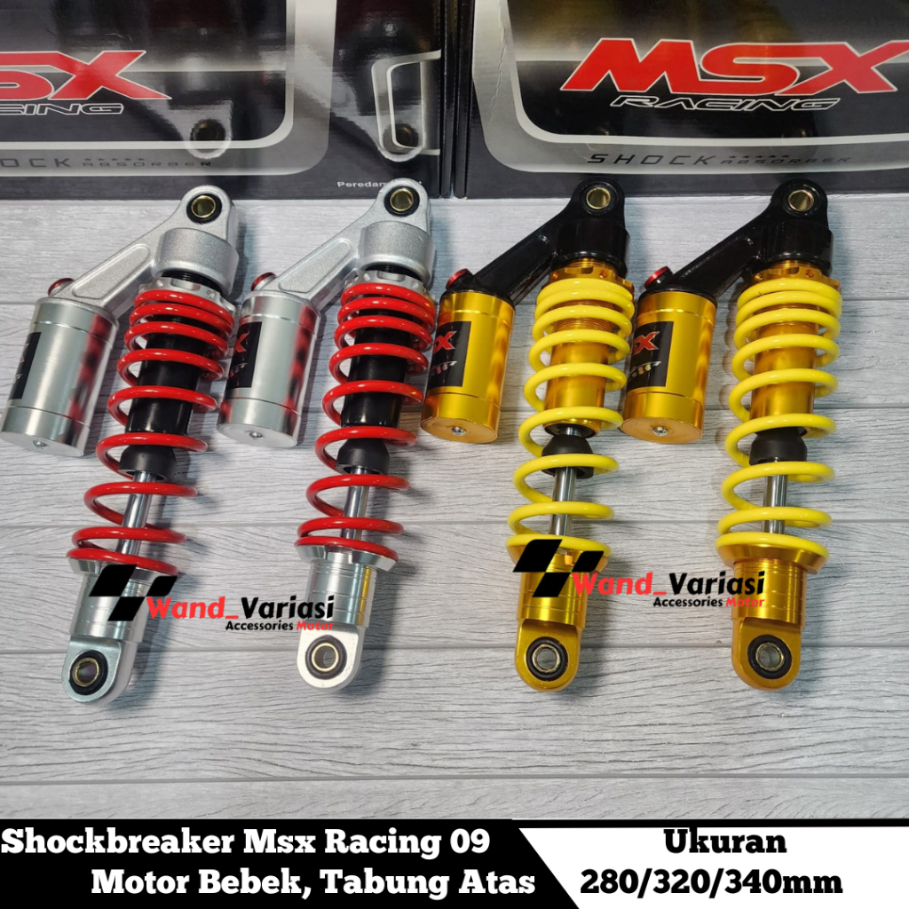 Shock Motor Bebek Tabung Atas MSX 09 Racing-Shockbreaker Belakang Tabung Atas Motor Bebek & Matic