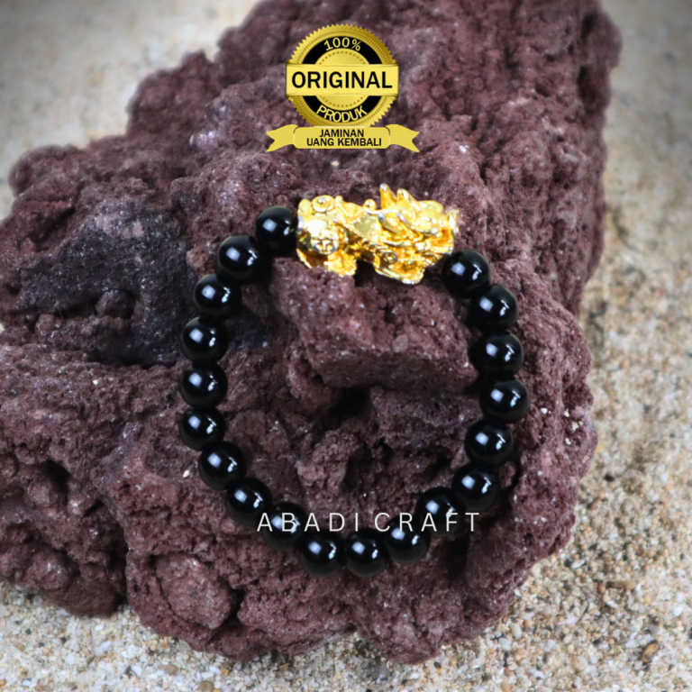 Gelang Pixiu Naga Emas Lapis ASLI 24k Feng Shui Pria Wanita Cowok Cewek Asli Original 100% Elastis K