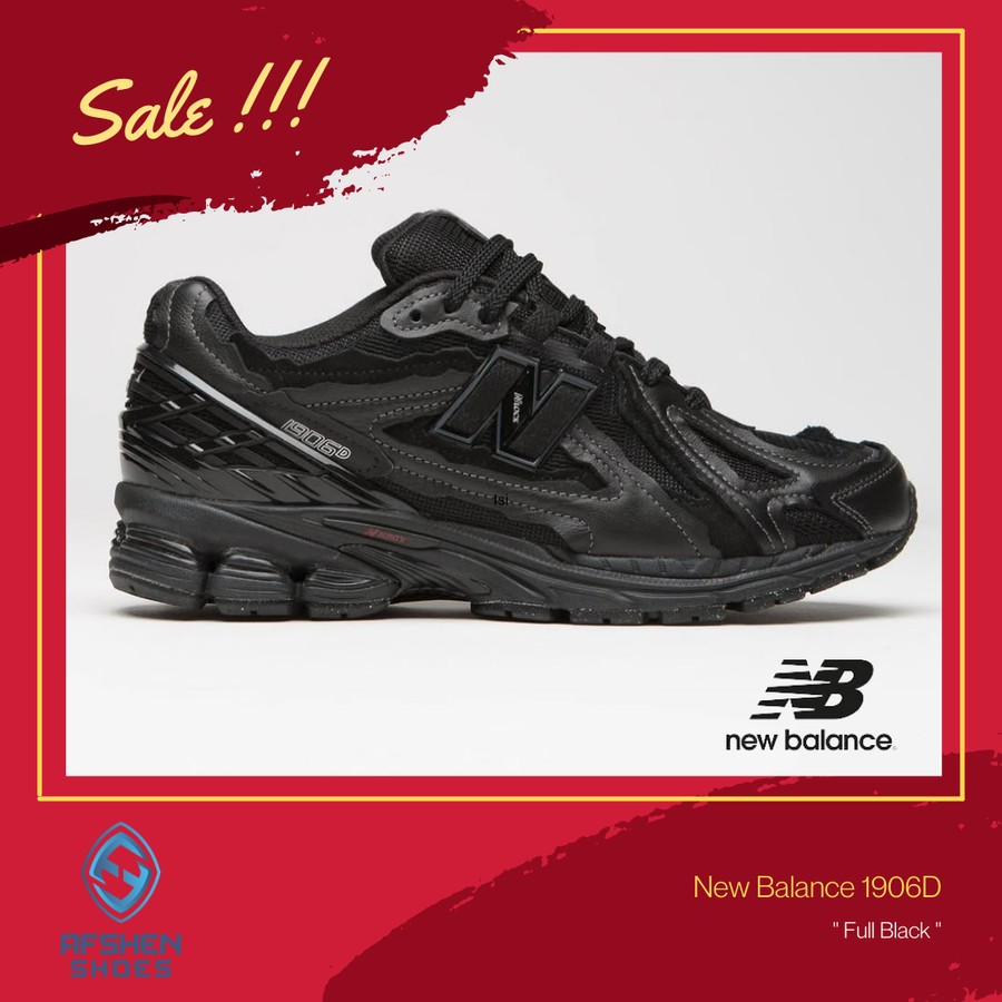 Sepatu Sneakers Original NB 1906D "Full Black" BNIB