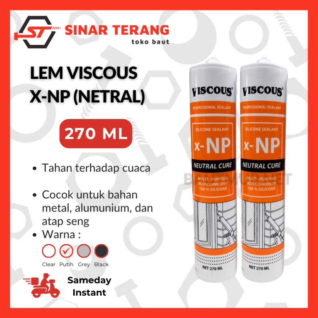 

Lem Viscous Asam / Non Asam 270ml | Lem Silikon Kaca Asam / Non Asam - Lem Aquarium