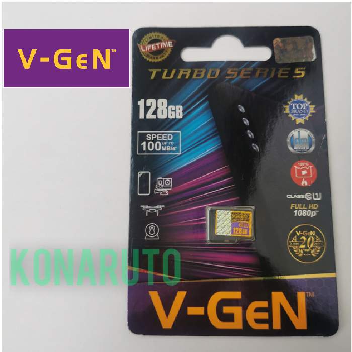 mz_fiktra - micro sd v-gen 128gb class 10 turbo 100mb/s memory card hp cctv original