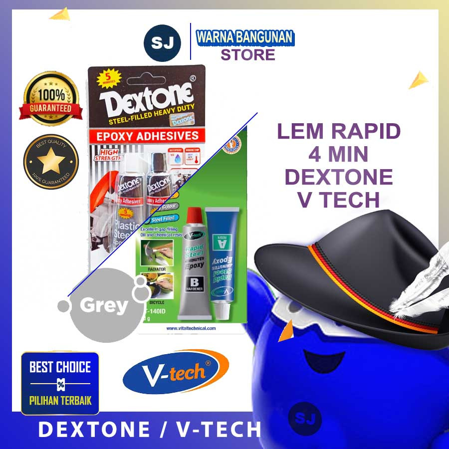 

V TECH Lem Dextone 5 Menit / Lem Epoxy / Dextone epoxy 5 menit 48gr 48 gram
