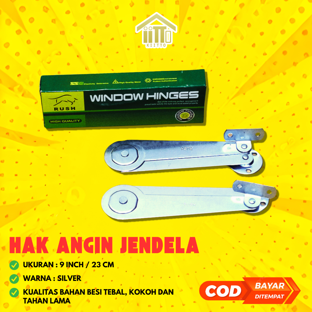 HAK ANGIN RUSH / ENGSEL SALON 9° RUSH / ENGSEL LIPAT 9 INCH RUSH / ENGSEL SALON PENAHAN JENDELA RUSH