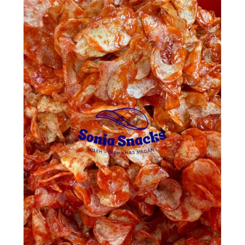 

Keripik Kentang Balado Pedas Manis Homemade Vegan 100gr