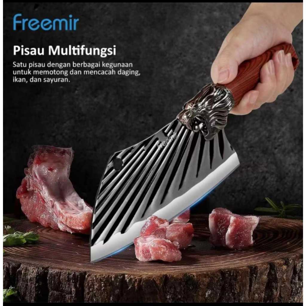 (ORIGINAL) Freemir Pisau Naga Pisau Daging Bahan Baja Kuat