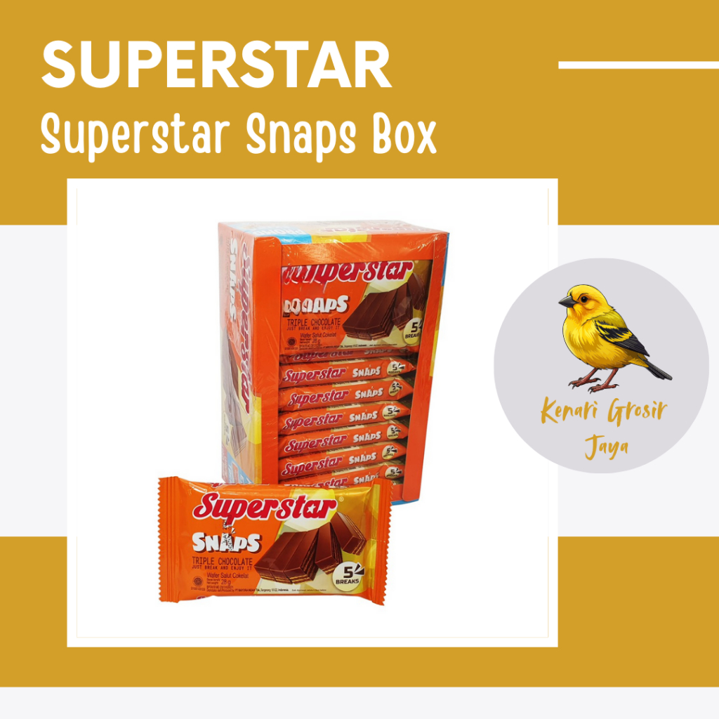 

Superstar Snaps Wafer Cokelat 28 Gram x 12 Pcs