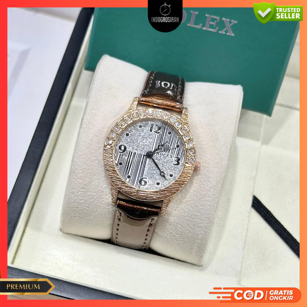 Jam Tangan Wanita Fashion Rolex 8811 Strap Kulit Bisa Bayar Ditempat - COD - Best Seller