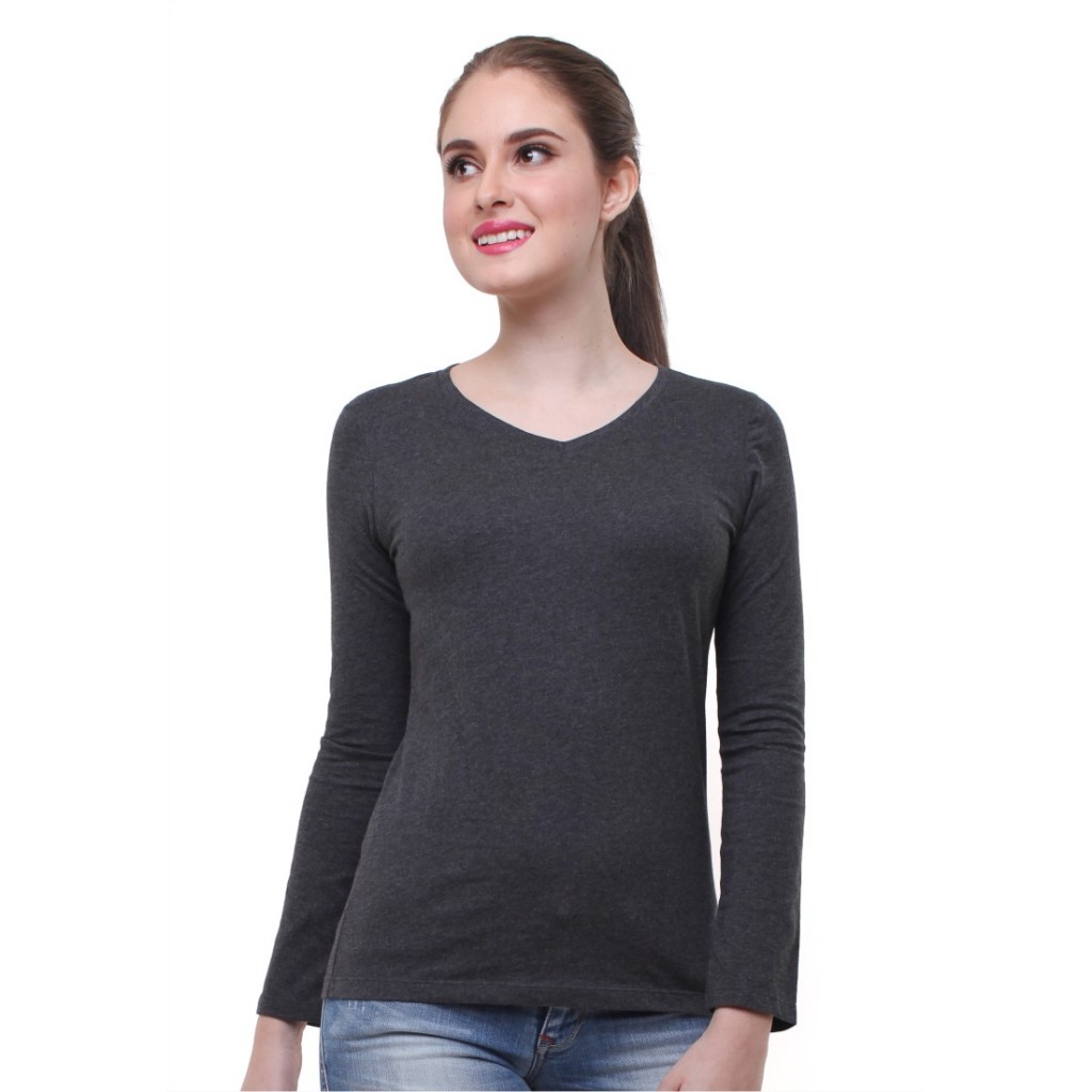 LGS Ladies - Kaos Casual - Kaos Wanita - Polos - Hitam - Slim Fit - LTS.555.Q1047.065.C