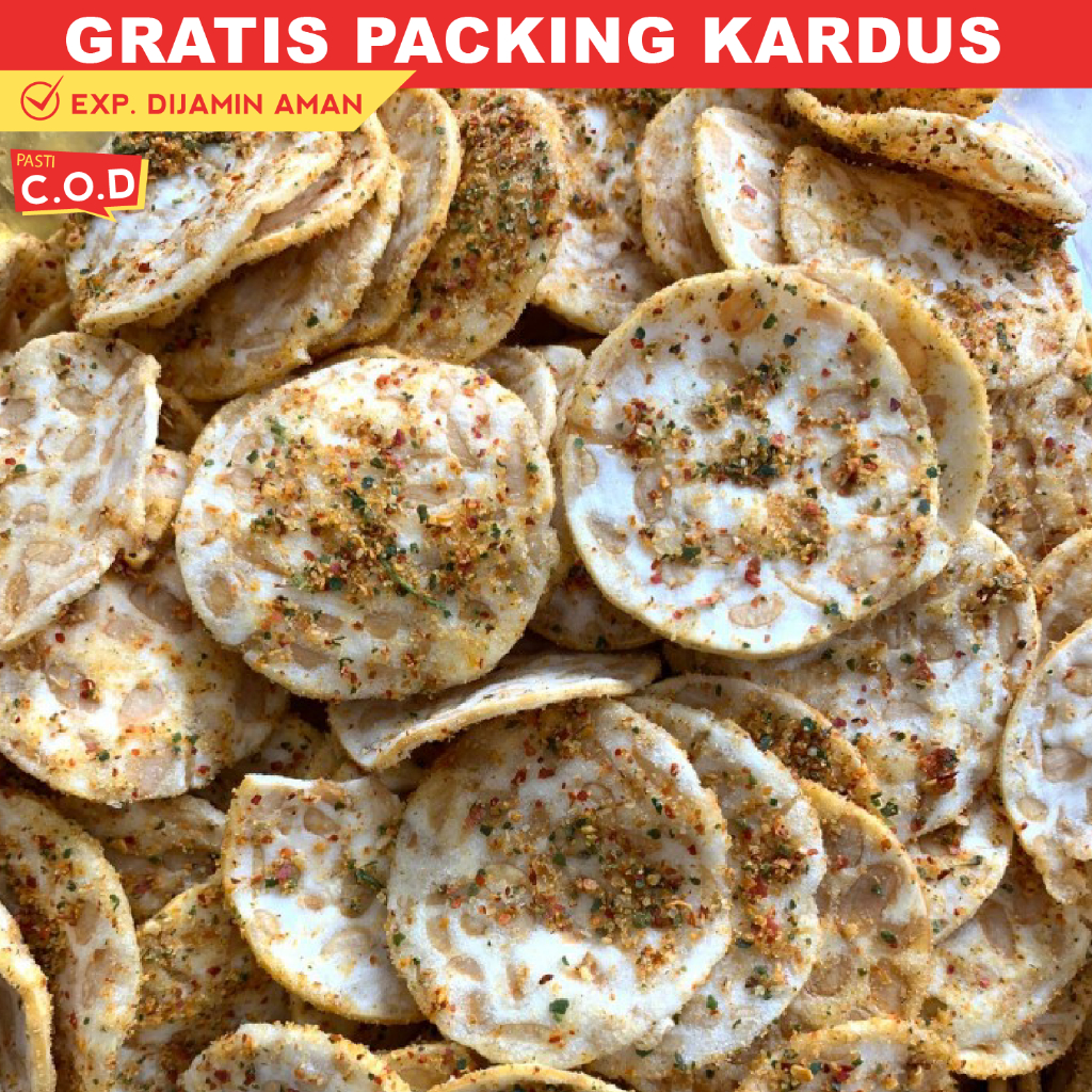 

snack kiloan keripik tempe sagu pedas daun jeruk 125 gram makanan ringan cemlan camilan enak gurih asin kiloan