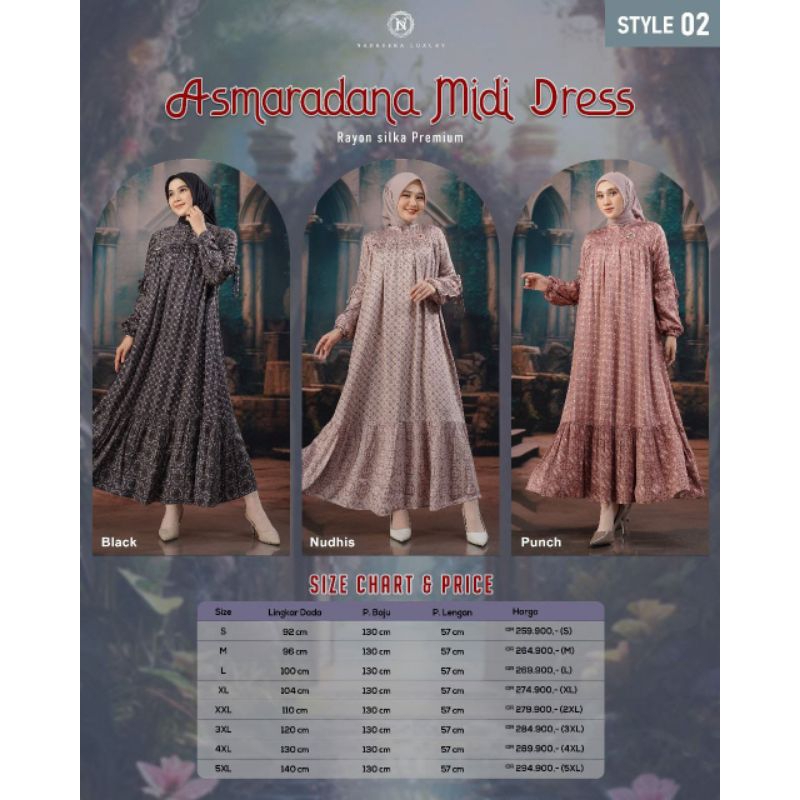 ASMARADANA DRESS MOM DAN KIDS Gamis Lebaran by Nadheera Luxury