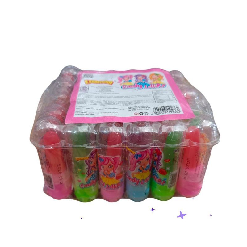 

LIANGGUl candy lolipop varian mango grape apple strowberry 105gr isi 30 pcs