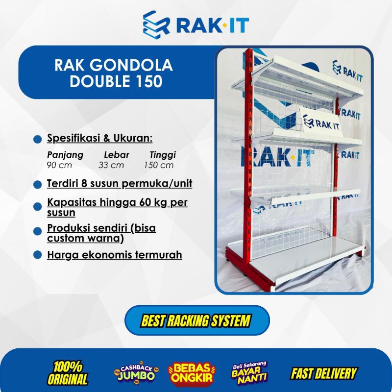 Rak Gondola Minimarket Double T150
