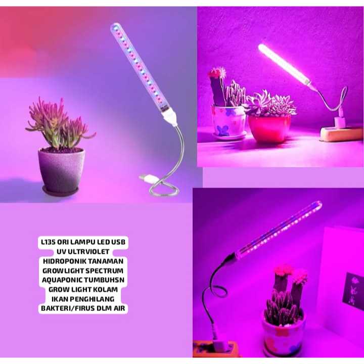 L135   LAMPU LED USB UV ULTRAVIOLET HIDROPONIK TANAMAN GROWLIGHT SPECTRUM AQUAPONIC TUMBUHAN GROW LI