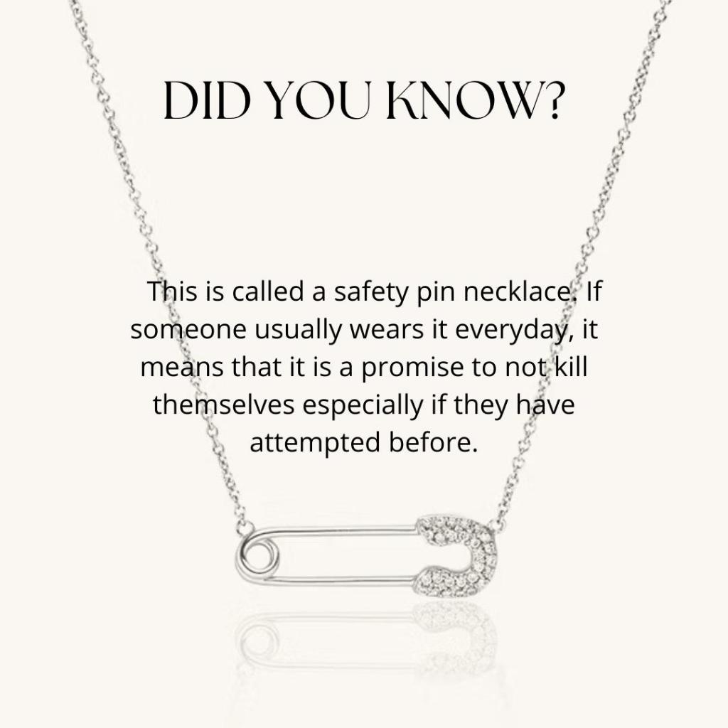 Safety Pin Necklace Kalung Titanium Kalung Anti Karat DAZZLENCO Aksesoris Perhiasan Silver Wanita