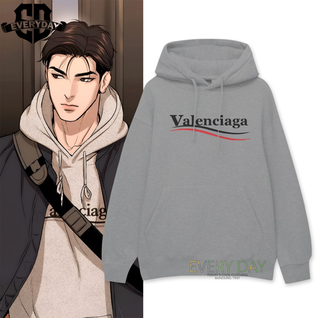 Jaket Hoodie Manhwa JINX Outfit JOO JAEKYUNG BL Valenciaga Cotton Fleece