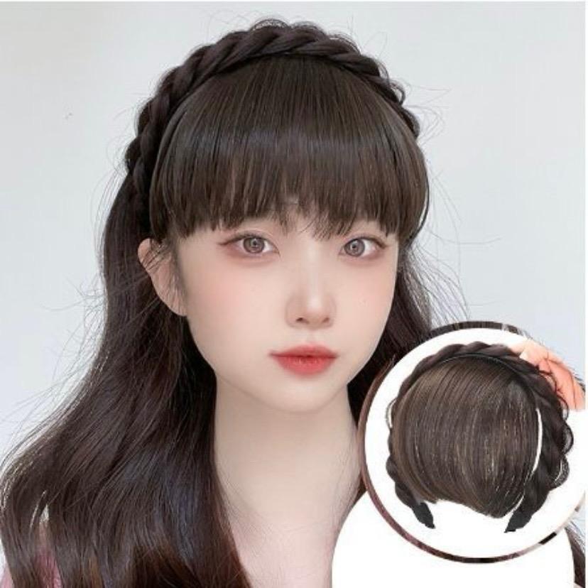 Bando Poni Korea / Wig Bando Kepang Dengan Rambut Poni
