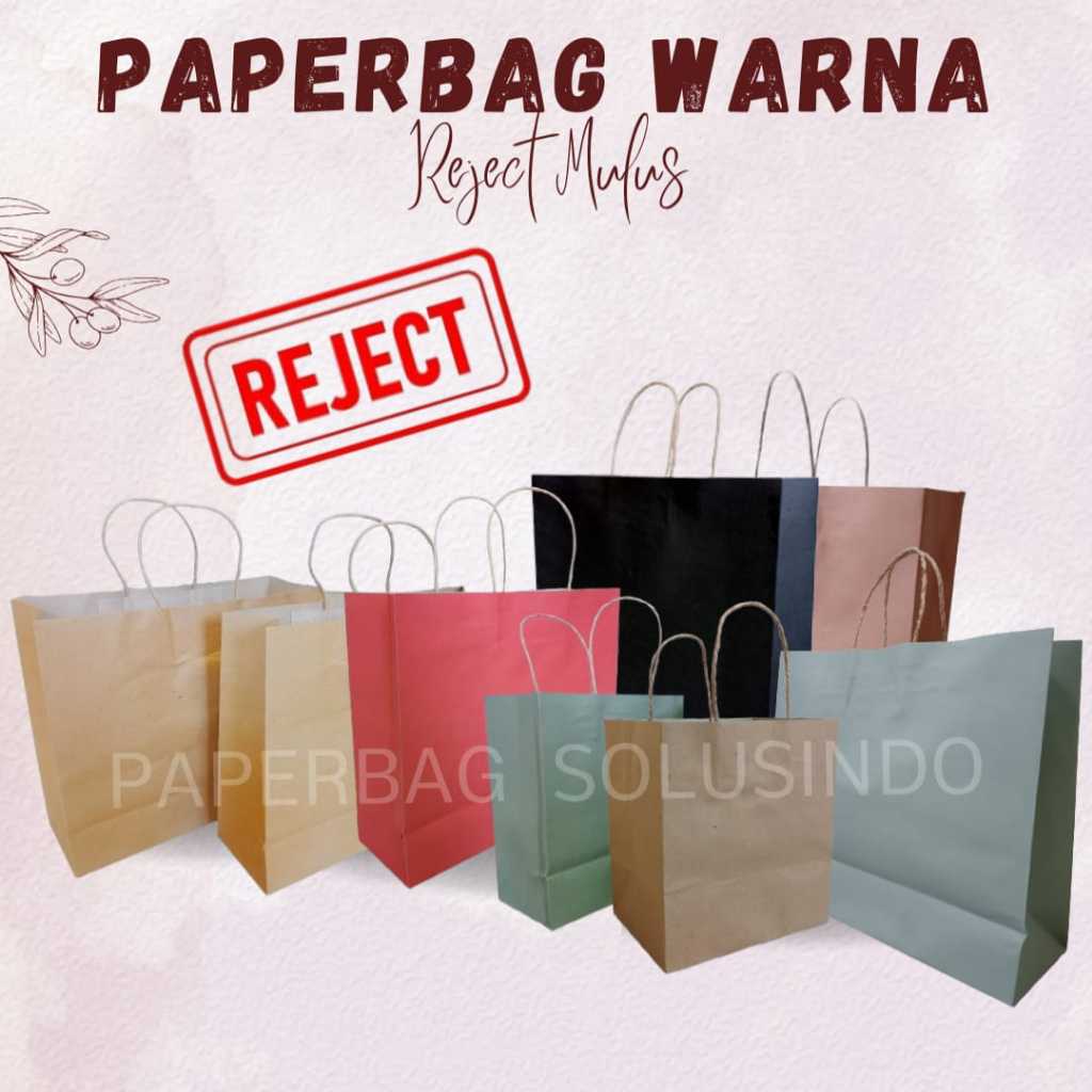 

[REJECT MULUS] Paperbag / Kantong Kertas Warna 20x10x22 CM