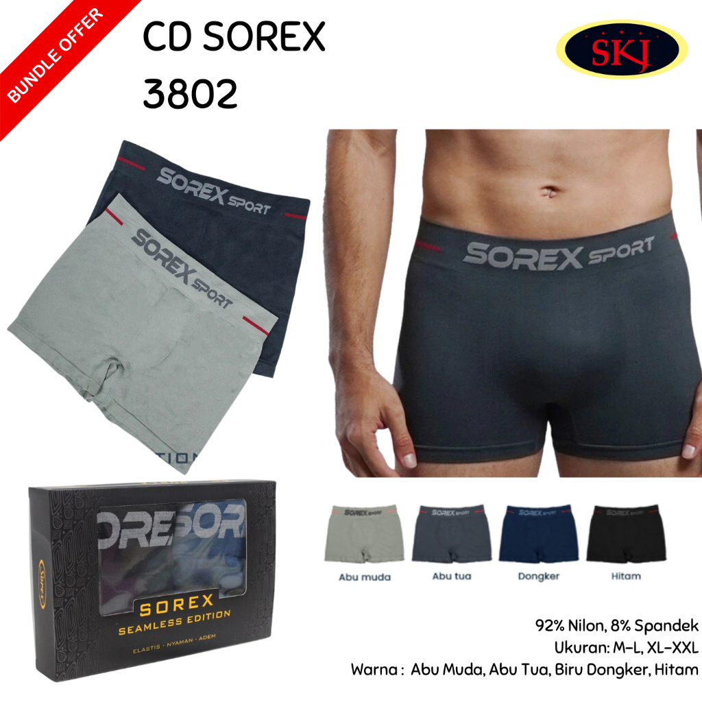 [ISI 2] CD Pria SOREX 3802 BOXER / CELANA DALAM Boxer Pria / Pakaian Dalam Laki