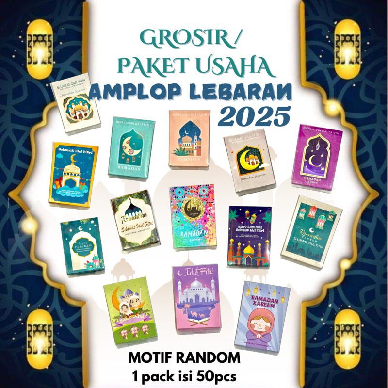 

(GROSIR) Paket Usaha Amplop Lebaran 2025 PREMIUM MIKA BOX / Amplop Lebaran Motif Campur / Amplop Edisi Selamat Hari Raya Idul Fitri Eid Mubarak Ramadan Kareem / Paket Amplop Usaha Cuan