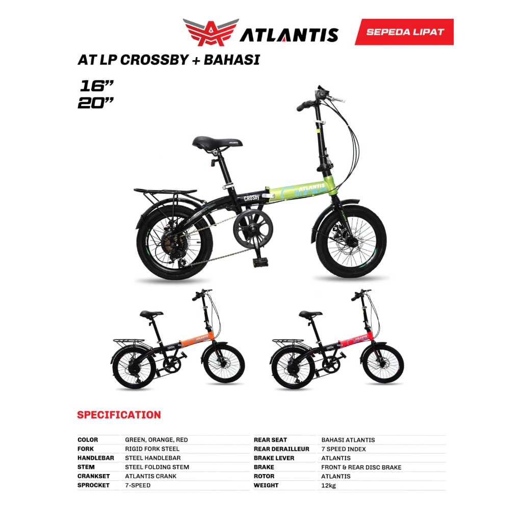 SEPEDA LIPAT ATLANTIS Crosby 16- 20 INCH