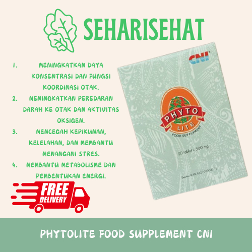 Phyto Lite Vitamin Otak Untuk Anak Cerdas Dan Sehat CNI NUTRISI HERBAL ALAMI ORIGINAL ISI 20 TABLET