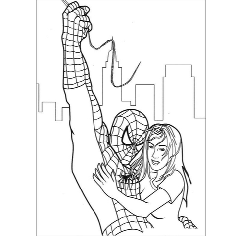 

Kertas lembar mewarnai motif kartoon spiderman