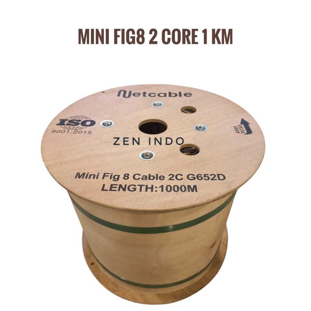 Kabel Fiber Optik FO Mini FIG8 Fig 8 Panjang 1000M 1KM 2 CORE 4 CORE 6 CORE NETCABLE