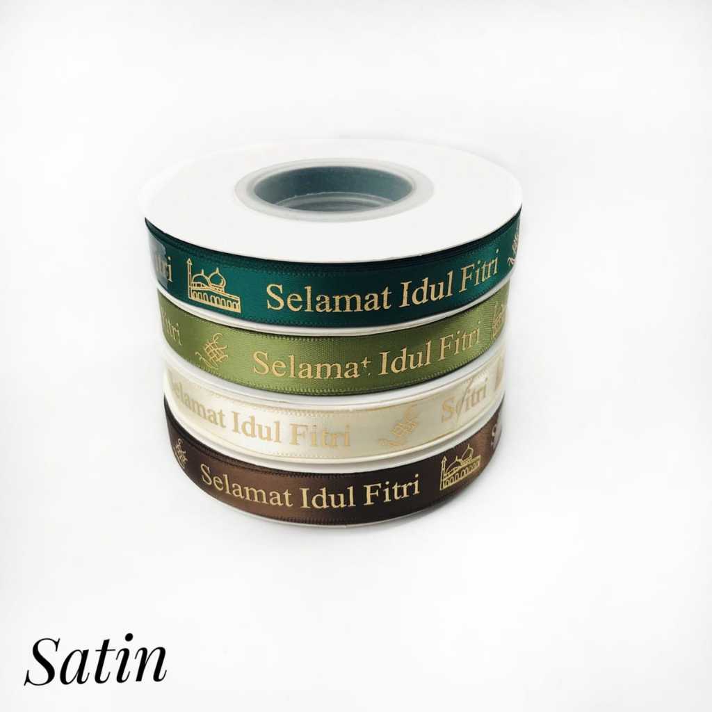 

1 ROLL - PITA TULISAN IDUL FITRI/SIZE 1.3CM /PITA SINGLE FACE /PITA IDUL FITRI SABLON TIMBUL EMAS