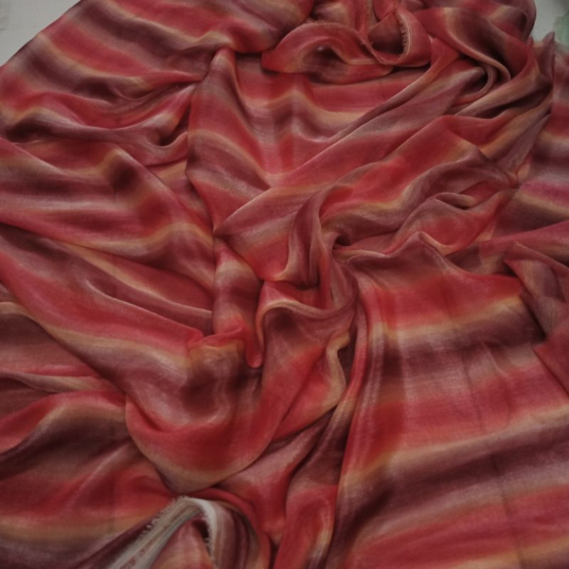 kain sifon salju motif - kain chiffon salju - kain sifon gradasi - kain meteran
