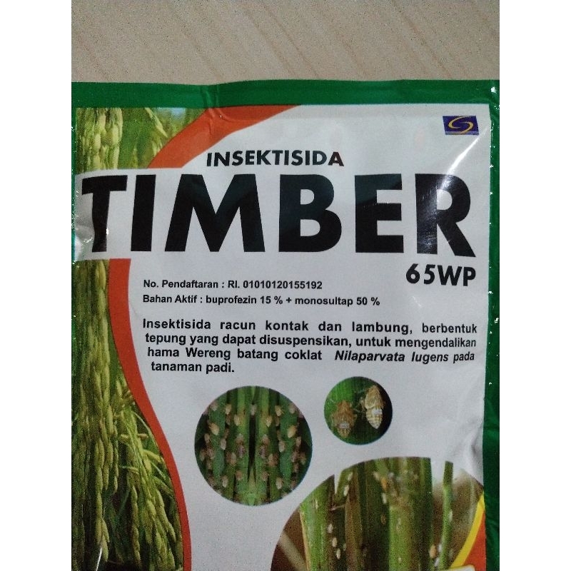 TIMBER 65 WP 100 gram. insektisida bahan aktif Buprofezin+ Monosultap. Untuk mengendalikan hama were