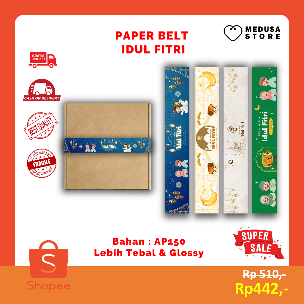 

Paperbelt Ramadhan - paper sleave eid mubarak - paper belt Idul Fitri - Lebaran