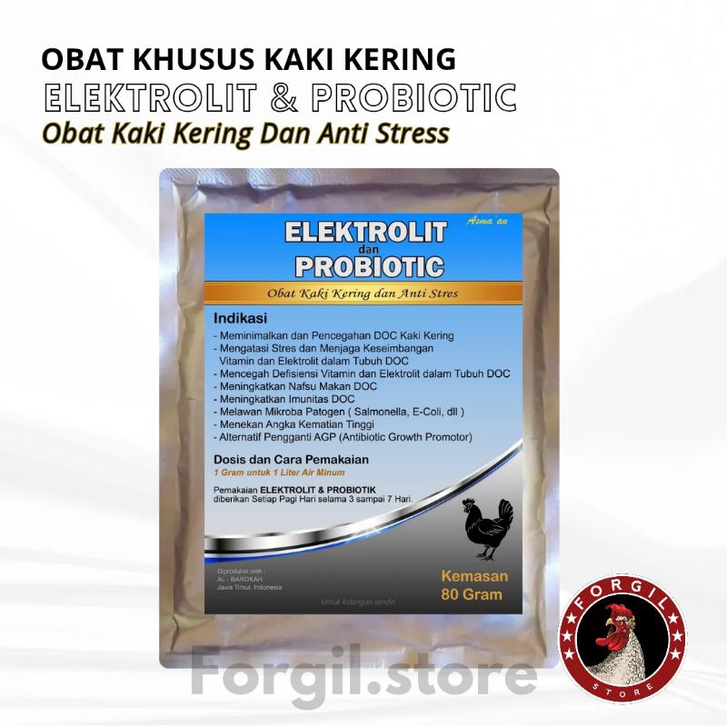 ELEKTROLIT & PROBIOTIK - Obat Kaki Kering Anak Ayam Anti Stress - Obat DOC Broiler - Vitamin Ayam Br