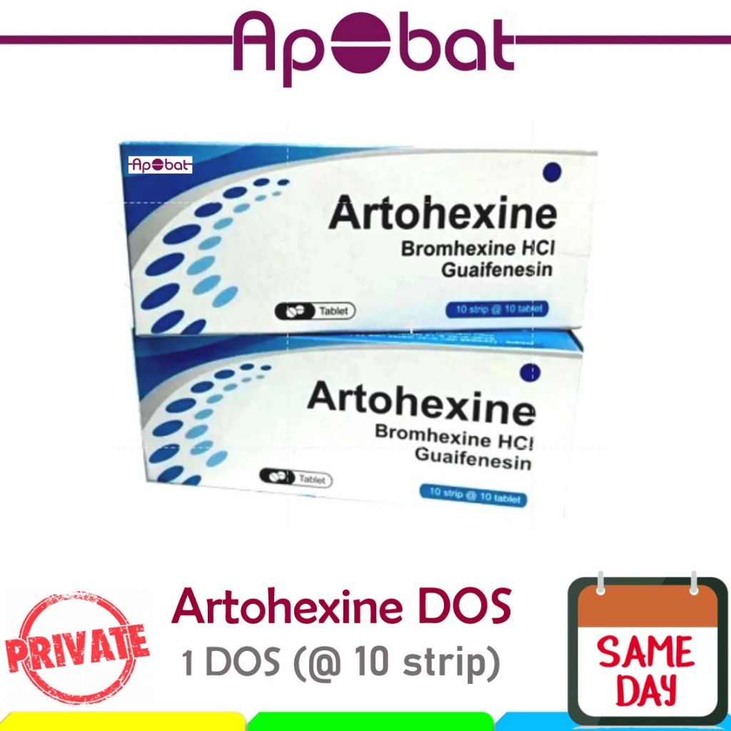 - Apobat - DOS Artohexine Obat Batuk Berdahak Artohexin Tablet GG Bromhexine Guaifenesin Zc