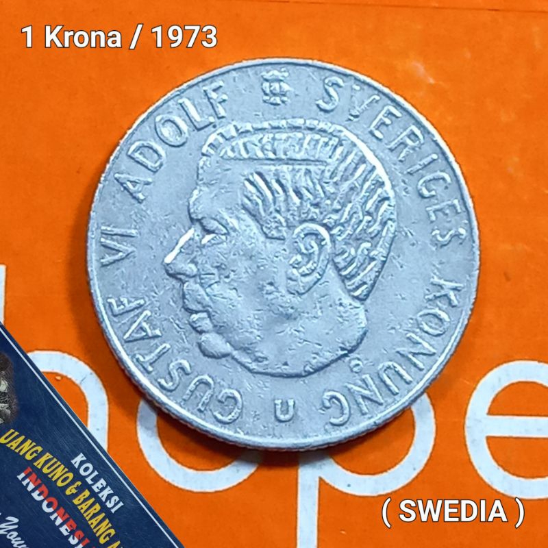 UKA073Coin 1 Krona (SWEDIA) Thn 1973 Detail Sesuai Foto