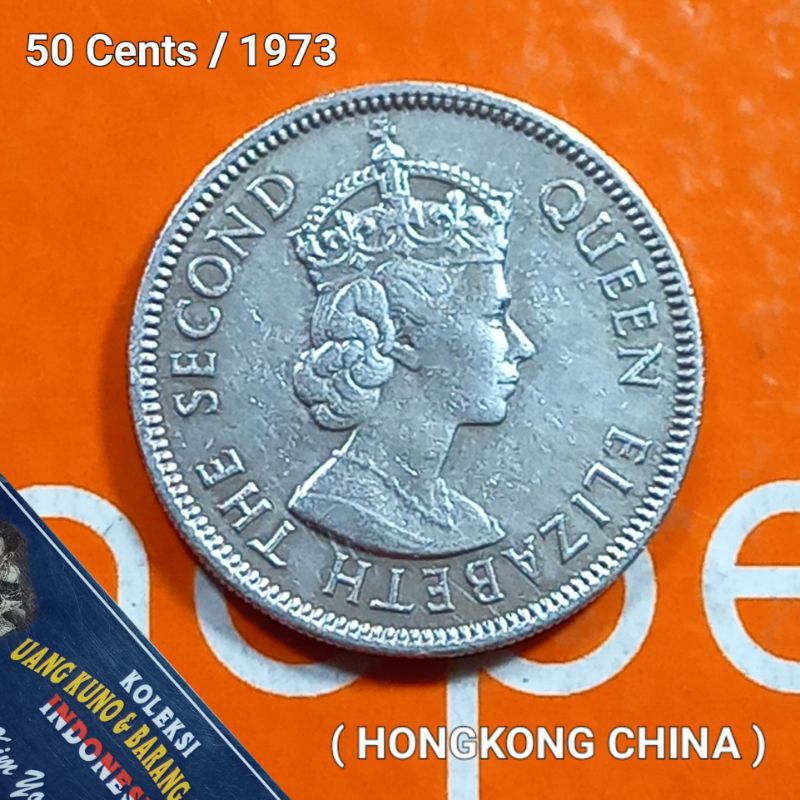 UKA073Coin 50 Cents (HONGKONG/CHINA) Thn 1973 Detail Sesuai Foto