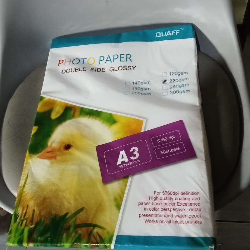 

Kertas foto glossy dua sisi A3 double sided photo paper 220 GSM 50 lembar
