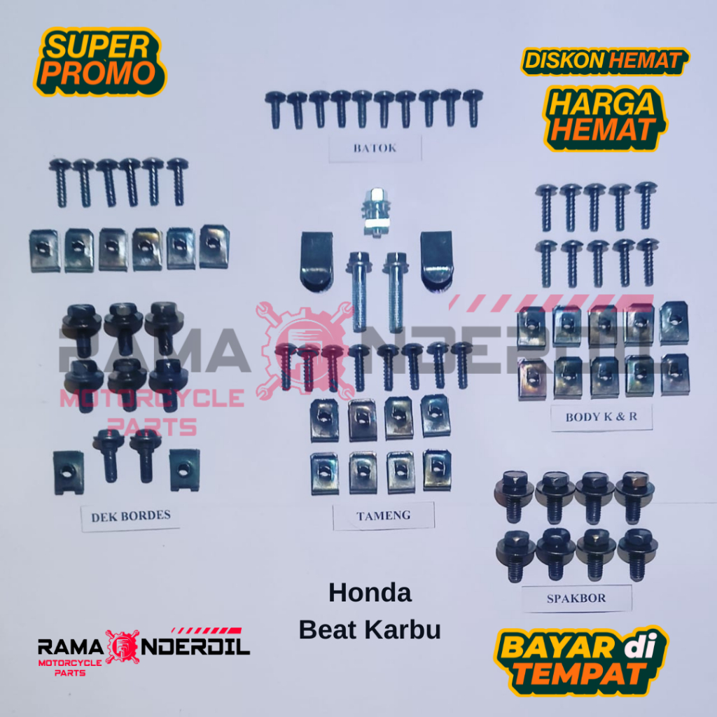 Baut/ baud mur body motor Honda Beat Karbu thn 2008-2010