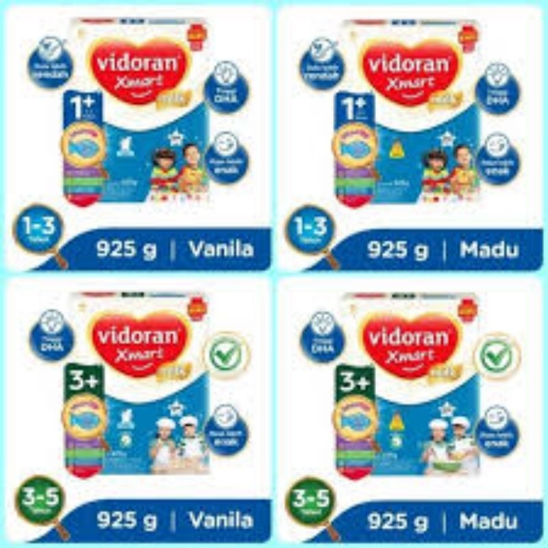 Vidoran Xmart 1+ & 3+ & 5+ Madu/Vanila/Cokelat 700gr/925gr