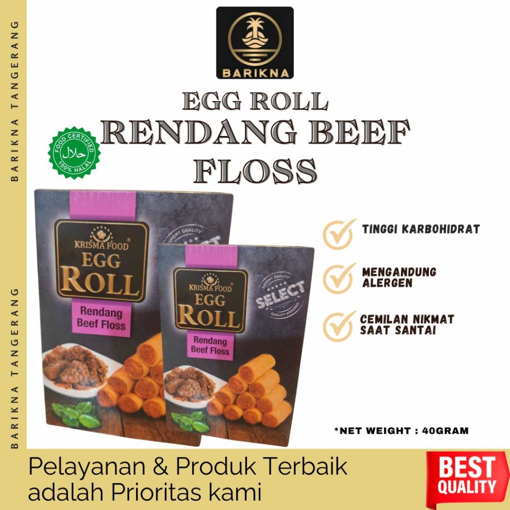 

SEMPRONG GULUNG ISI ABON SAPI RENDANG/EGG ROLL RENDANG BEEF FLOSS