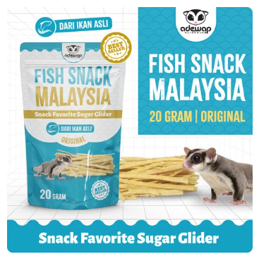ADEWAP GLIDER Fish Snack Malaysia Camilan Protein Sugar Glider 20Gr