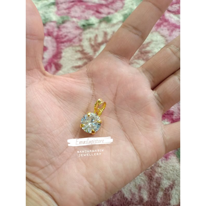Liontin Mini Permata Satu Lapis Emas 999 Banjar
