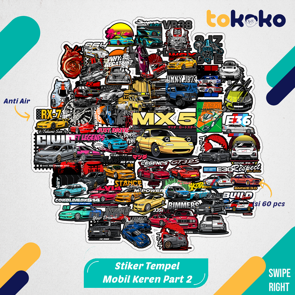 

Stiker Cutting Mobil Keren Part 2 Paper Vinyl Dekorasi Laptop Koper Tumbler Kulkas DIY