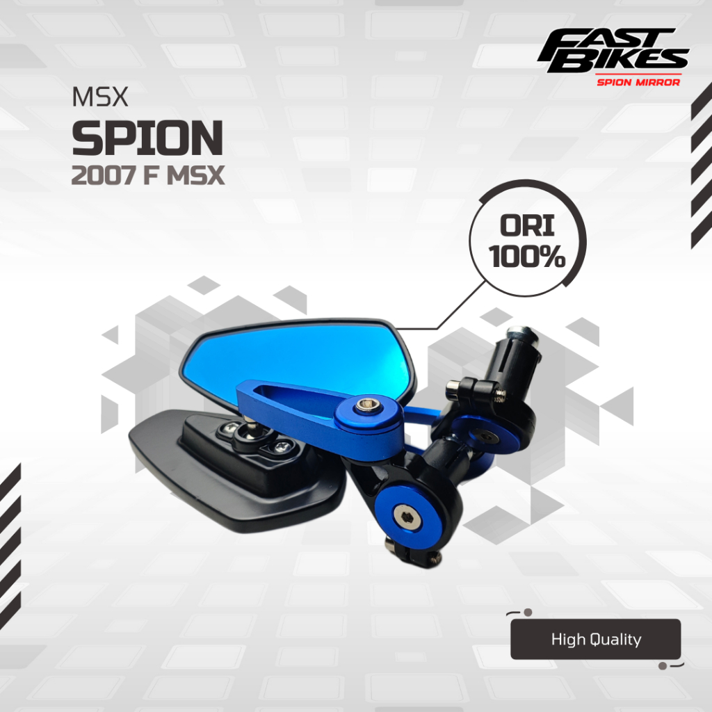 MSX Spion Jalu Oval Motor Variasi Universal Honda Yamaha Kaca Biru Bar End CNC
