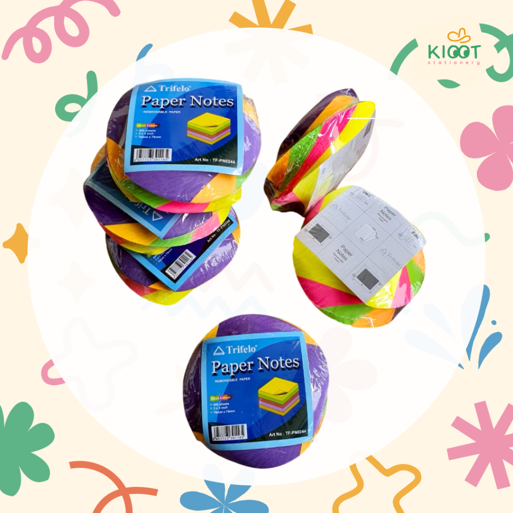 

Kioot - Stick Note Trifelo Neon isi 400 / Sticky Note Tebal Banyak / Kertas Tempel TF PN-0244
