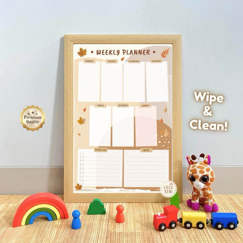 

(LGN) WEEKLY PLANNER (BROWN autumn) - Aesthetic Poster Jadwal Pelajaran Piket Harian Mingguan Masak School Time Table Schedule Board