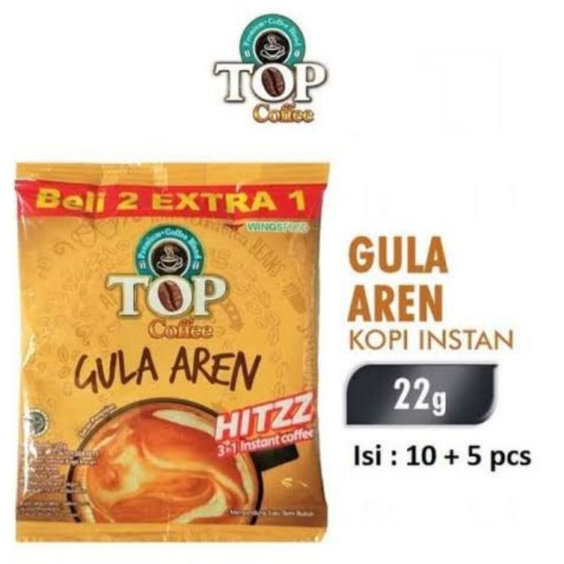 

TOP COFFE GULA AREN Kopi Top Gula aren 22gr 1 renceng isi 15 pcs