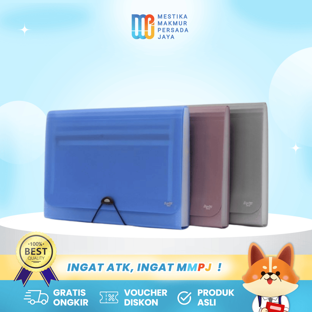 

Bantex Tas Dokumen Expanding File F4 / Folio Map File Organizer Zipper Pocket Berkualitas 3602